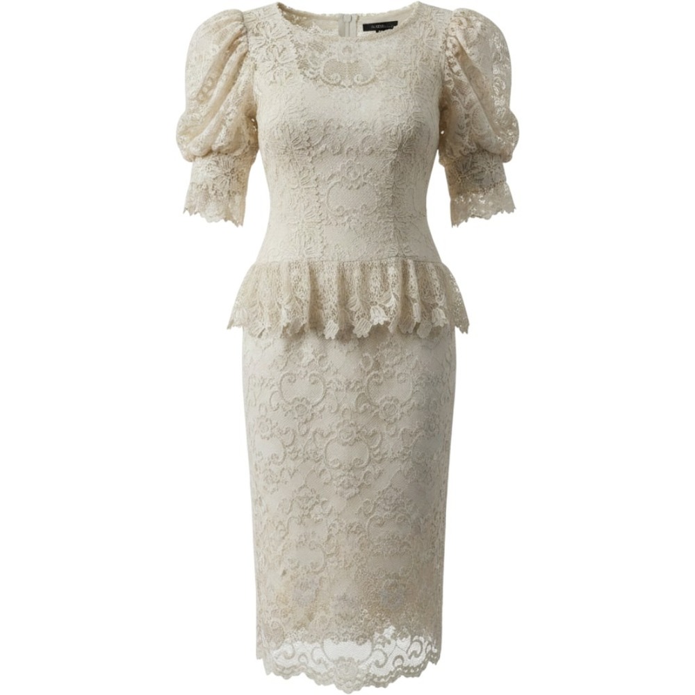 Vintage Cachet sz 7/8 Lace 80s Dress Bridal‎ Ivory